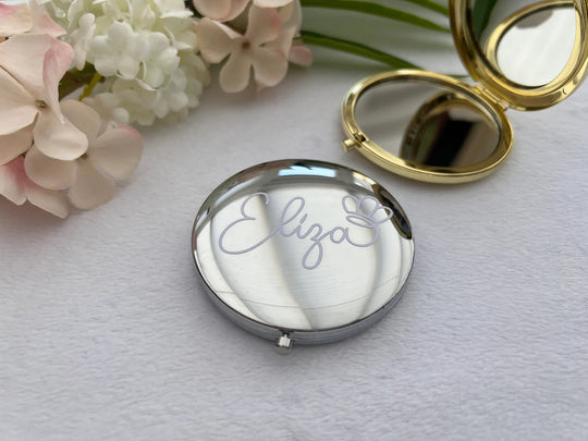Personalised Gold/Silver Compact Mirror | Personalised Bridesmaid Gift